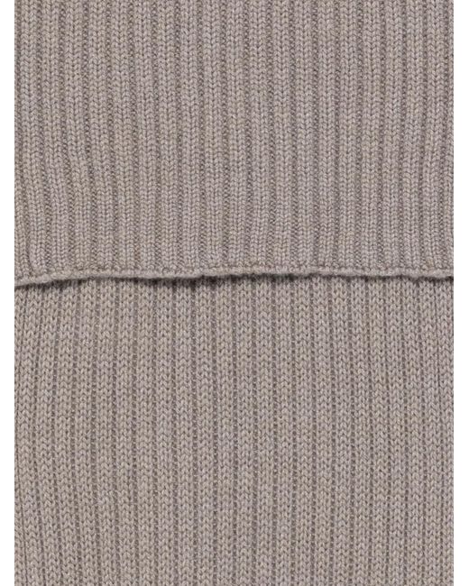 Dell'Oglio Gray Ribbed Scarf for men