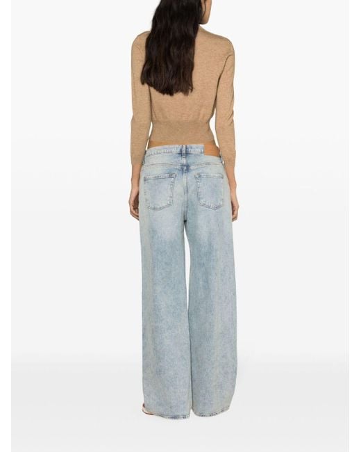 7 For All Mankind Scout High Waist Straight Jeans in het Blue