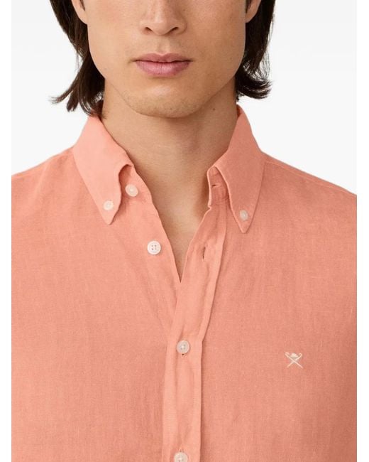 Hackett Pink Brompton Buttoned Shirt for men