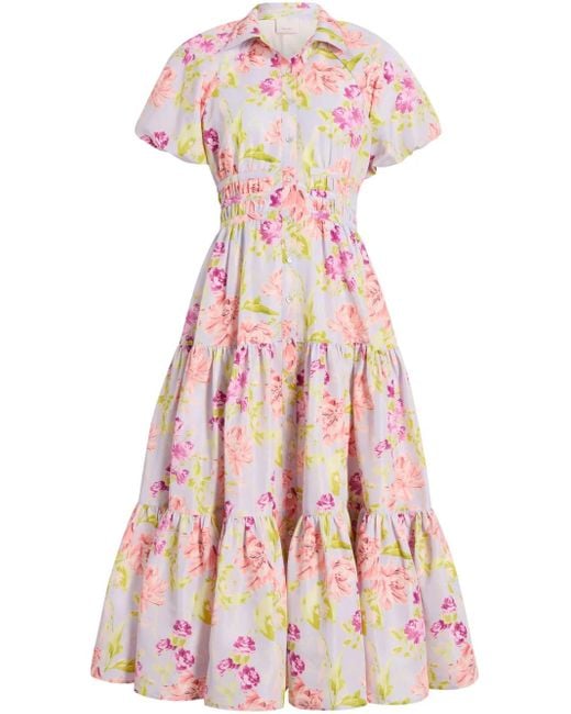 Cinq À Sept Pink Midnight Tulips Maggio Dress