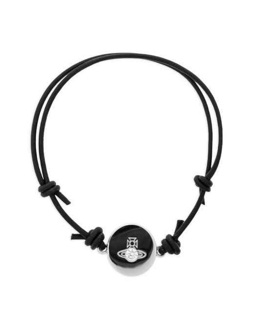 Vivienne Westwood Black Orb-Motif Bracelet for men