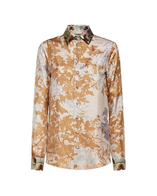 Pierre Louis Mascia White Floral-Print Long-Sleeve Shirt