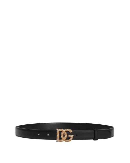 Dolce & Gabbana White Leather Belt