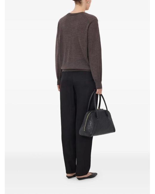 Loulou de Saison Brown Julio V-Neck Ribbed Sweater