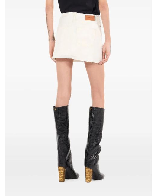 Roberto Cavalli White Denim Mini Skirt
