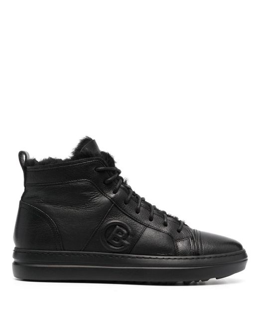 Baldinini Black Logo-patch High-top Sneakers for men