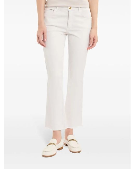 Fay White Cropped Jeans