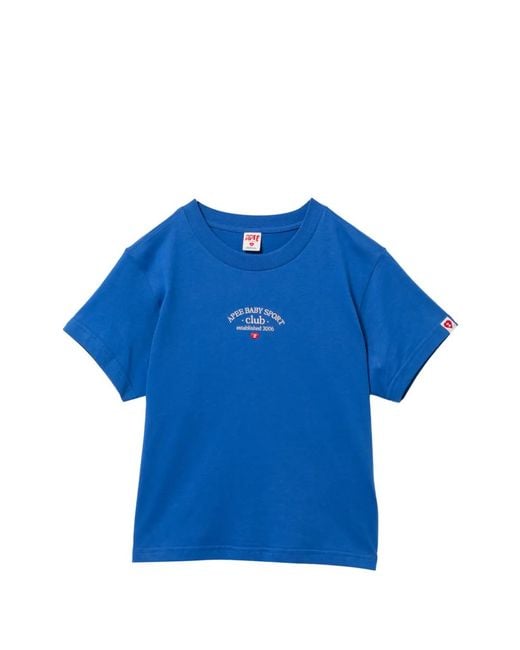 AAPE BY A BATHING AP Blue Logo Embroidered T-Shirt