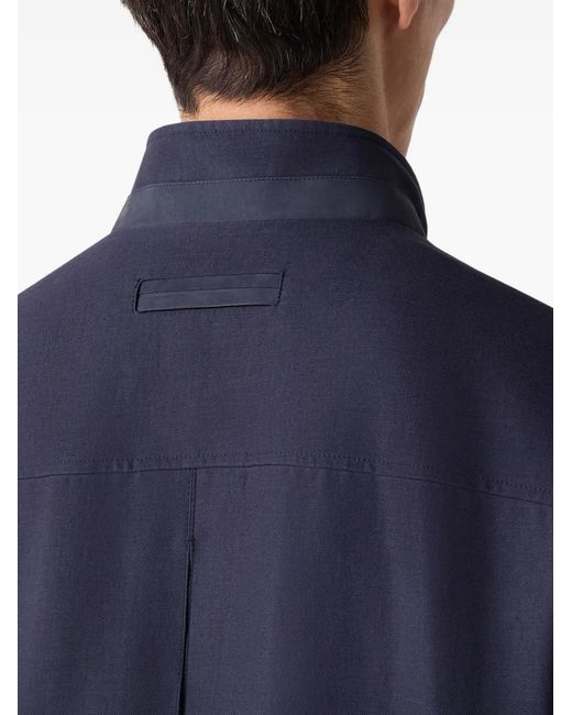 Zegna Blue Chore Buttoned Jacket for men