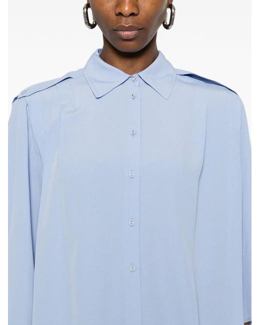 Twinset Blue Button Shoulder Blouse
