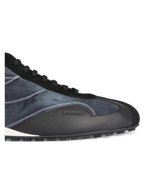 Balmain Black Racing Low Trainers for men
