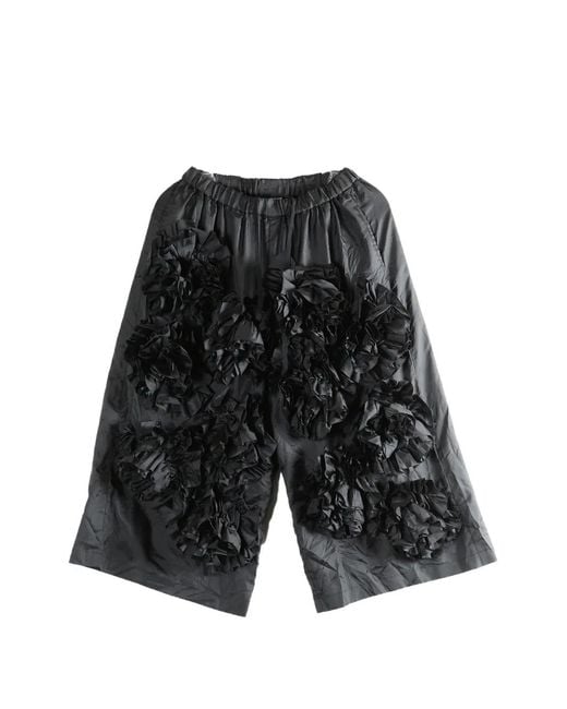 Comme des Garçons Gray Ruffled Trousers