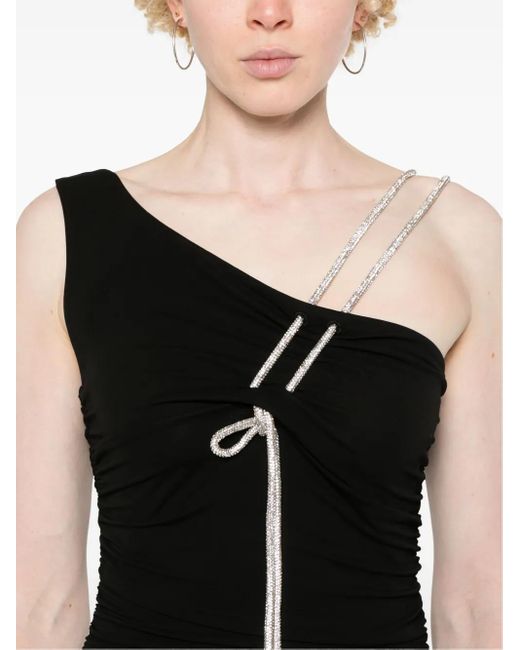 Off-White c/o Virgil Abloh Black Asymmetric Crepe Mini Dress