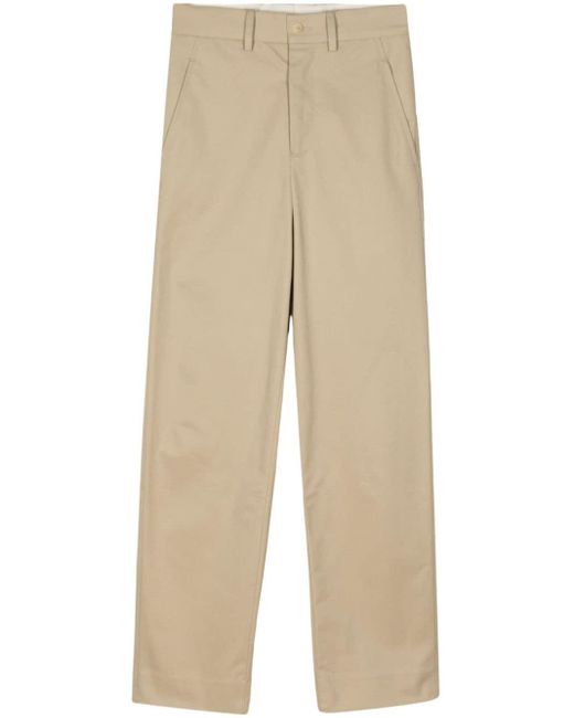 Bode Natural High-rise Straight-leg Cotton Trousers