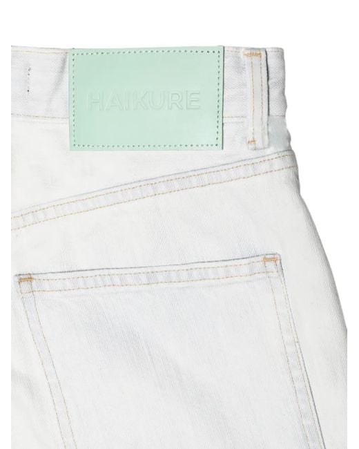 Haikure White Patchwork Rivet-Embellished Jeans