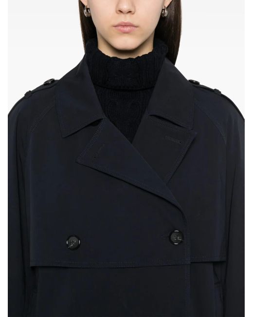 Totême  Blue Cotton Short Trench Coat