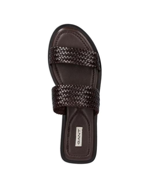 Gant White Woven Double-Strap Sandals