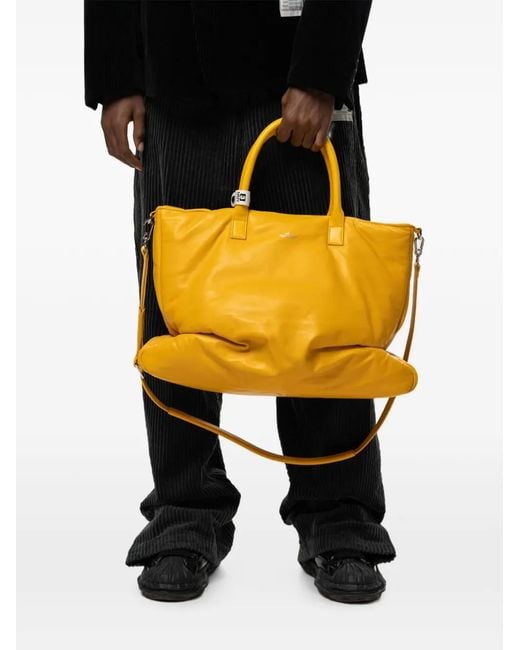 Maison Mihara Yasuhiro Yellow "Pucker" Puffer Tote Bag