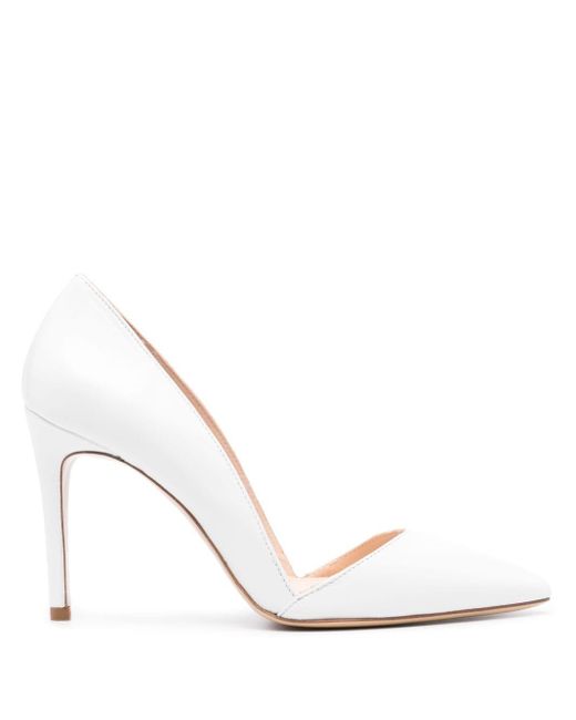 P.A.R.O.S.H. White 95Mm Leather Pumps