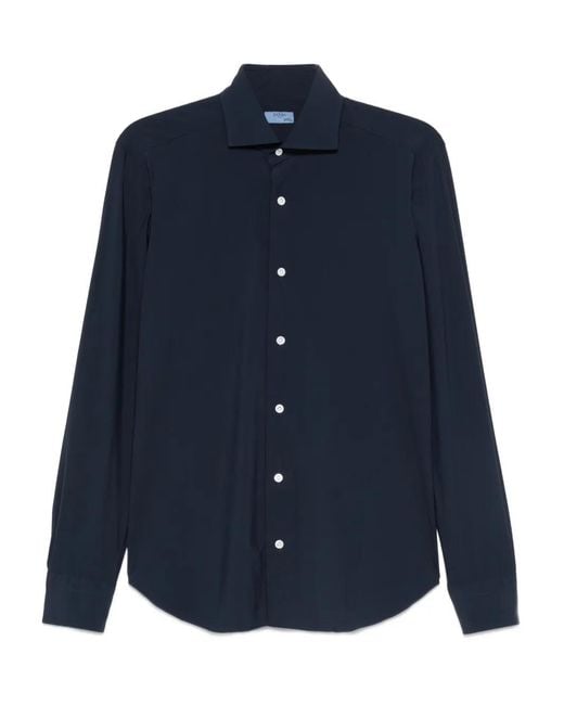 Barba Napoli Button-Up Overhemd in het Blue voor heren