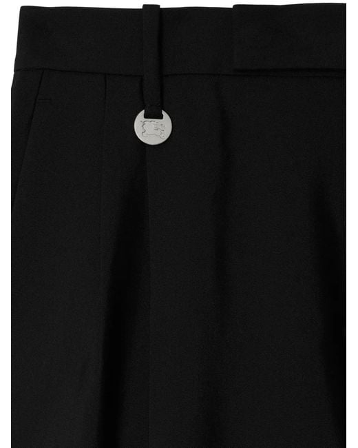 Burberry Black Wool-Silk Tailored Trousers
