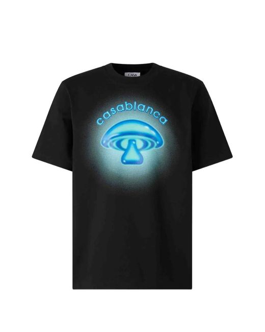 Casablanca Black Airbrush Mushroom Logo T-Shirt for men