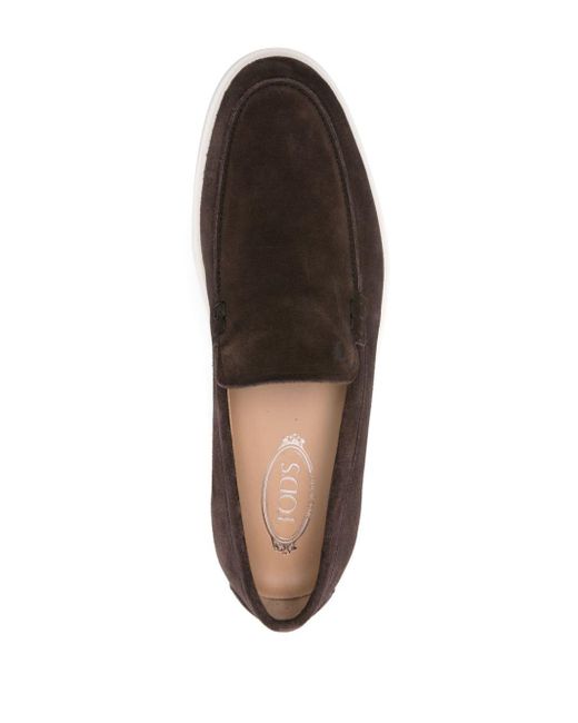 Tod's Brown Slipper Suede Loafers for men