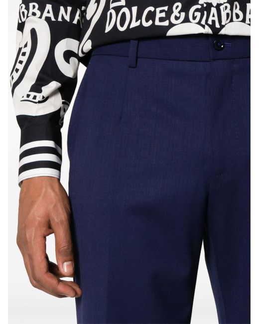 Dolce & Gabbana Blue Wool Blend Trousers for men