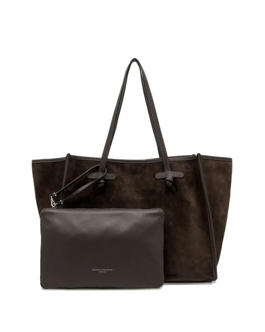 Gianni Chiarini Marcella スエード ハンドバッグ Brown