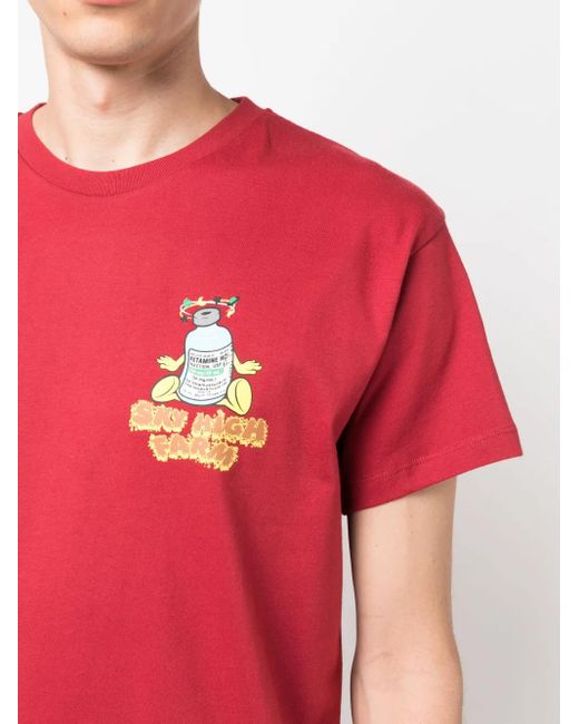 メンズ Sky High Farm Flatbush プリント Tシャツ Red