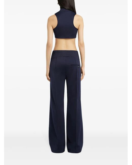 Courreges Blue Scuba-Jersey Crop Top