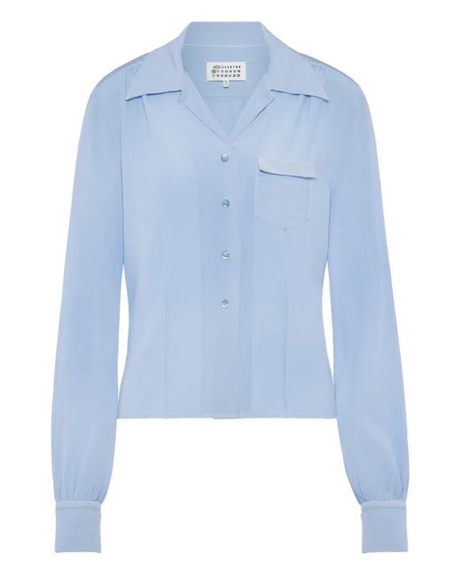Maison Margiela Blue Pocket Long-Sleeved Shirt