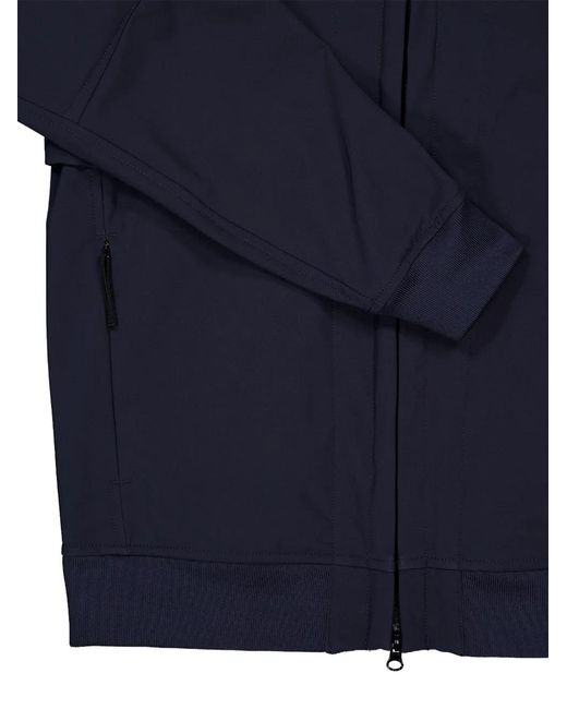 Stone Island Blue Logo-Patch Hooded Jacket for men