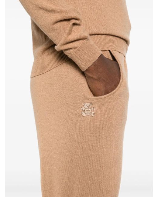 Teddy Cashmere Natural Milano Mid-Rise Track Trousers