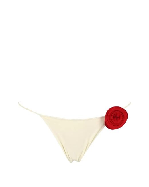 LaRevêche White Bas De Bikini Ashar À Appliqué Floral