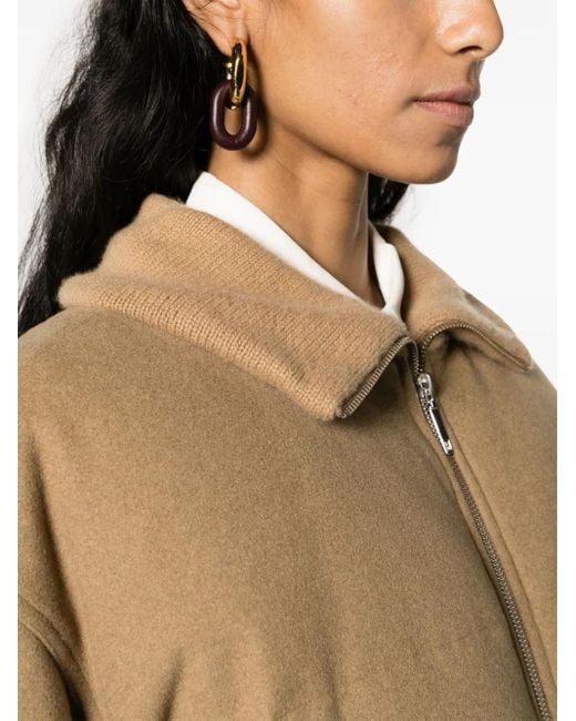 Totême  Brown Gefütterte Jacke Aus Filz