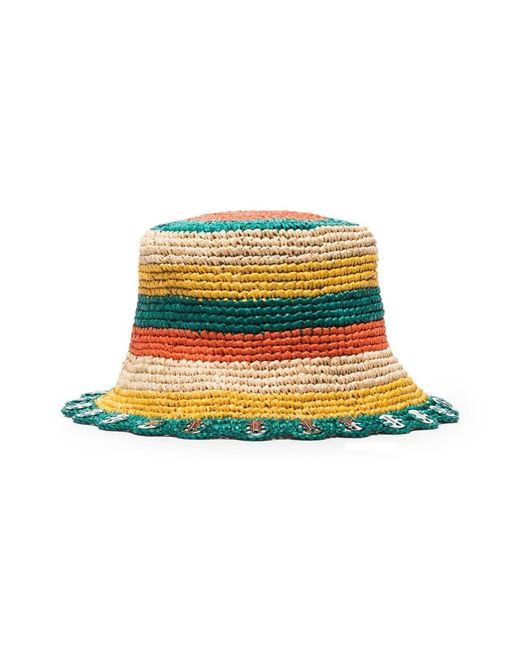 Rabanne Green Raffia Straw Hat