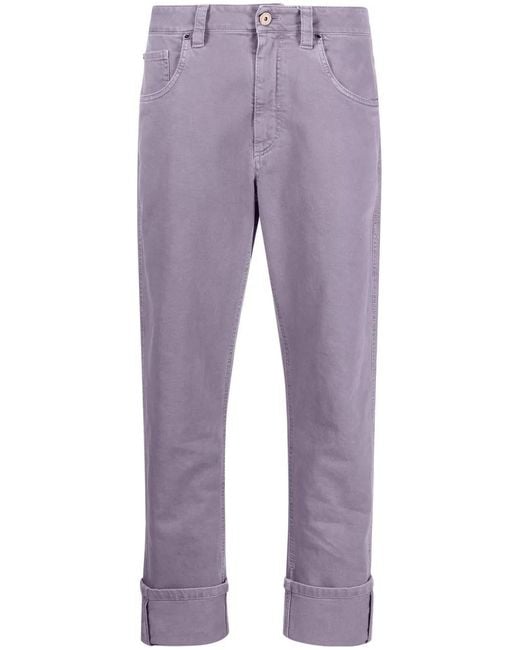 Brunello Cucinelli Purple Turn-Up Cuffs Jeans