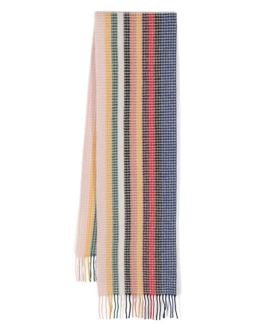 Paul Smith White Signature Stripe Knitted Scarf for men