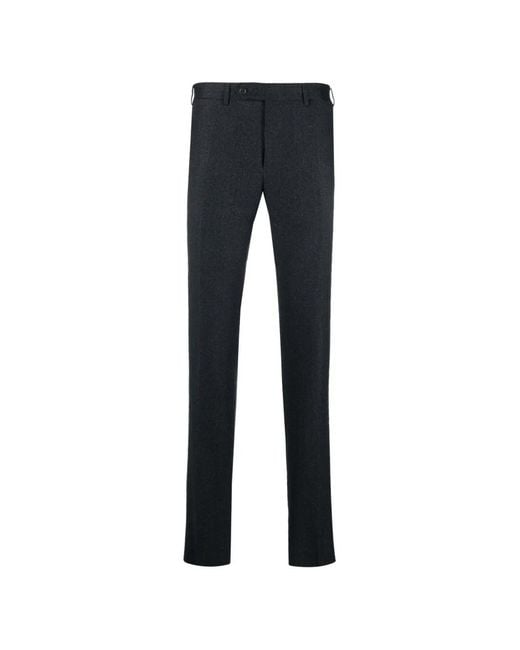 Canali Blue Pressed-Crease Tailored Trousers for men
