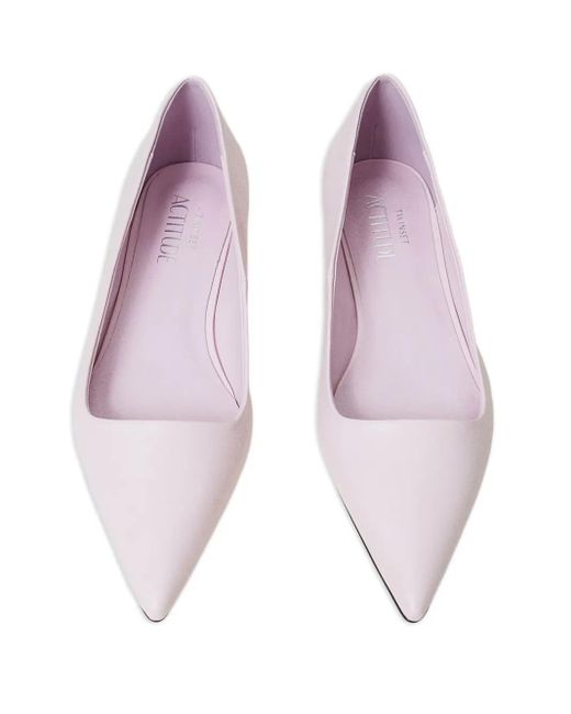 Twinset Pink Pointed-Toe Ballet Flats