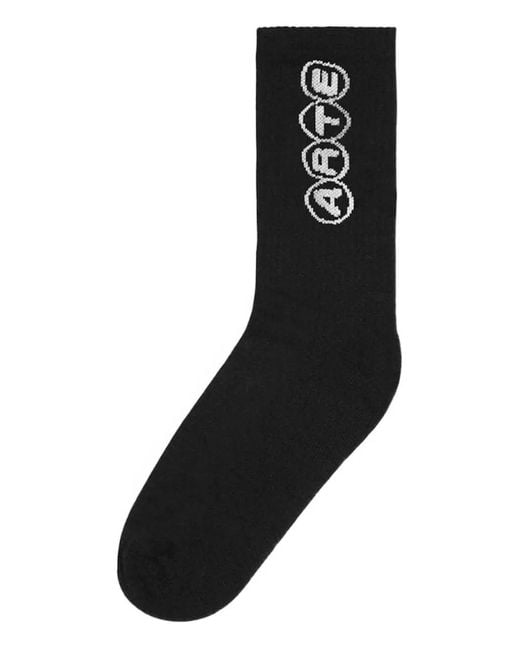 Arte' Black Logo-Plaque Socks for men