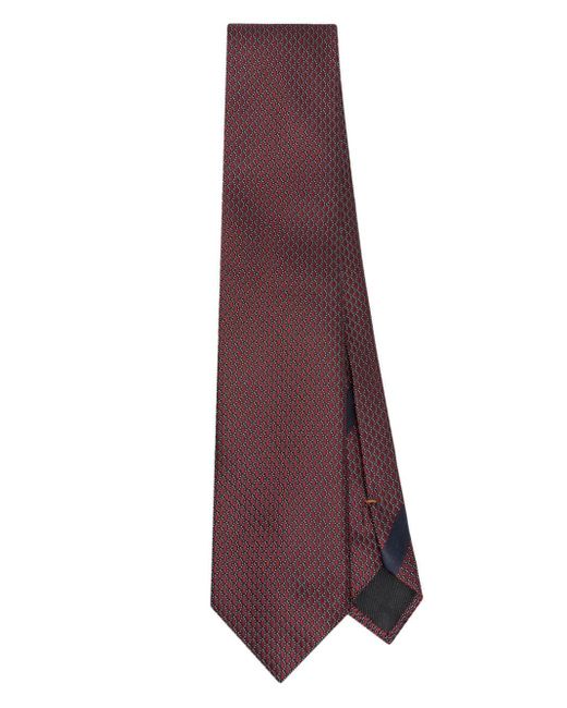Zegna Purple Jacquard Silk Tie for men