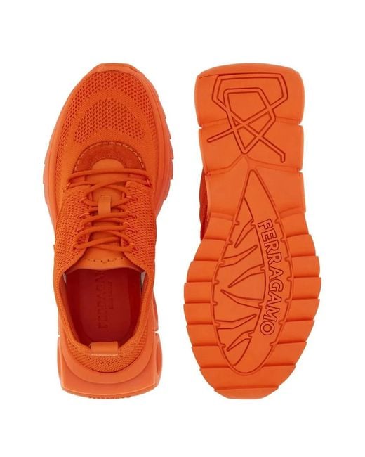 Ferragamo Orange Running Sneaker for men