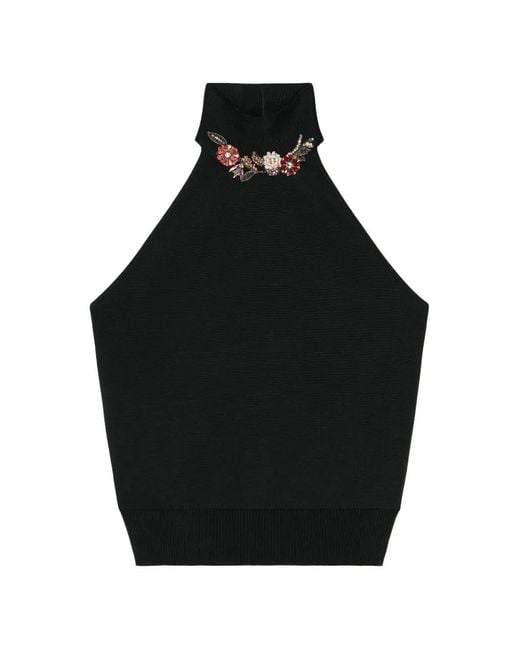 Givenchy Black Halterneck Top With Crystals