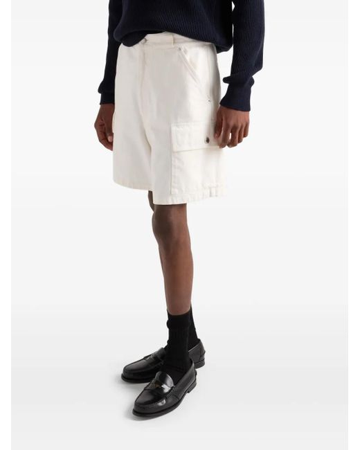 Prada White Triangle-Logo Shorts for men