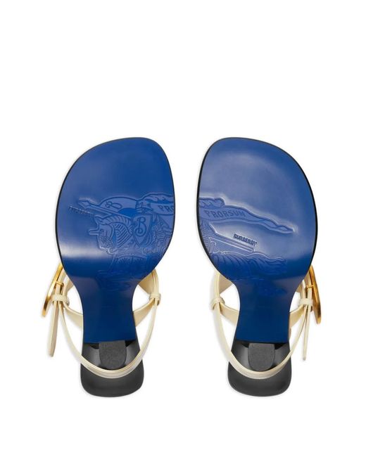 Burberry White ‘Bay’ Heeled Slides