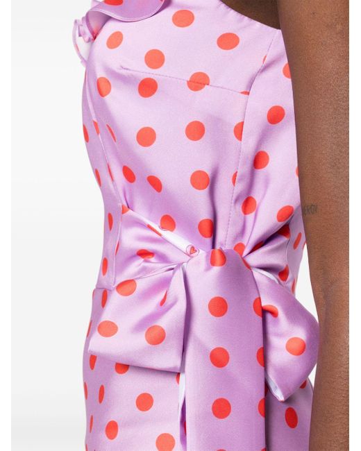 Parlor Pink Polka-dot Belted Midi Dress