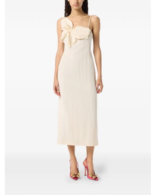Blumarine White Butterfly-Detail Midi Dress