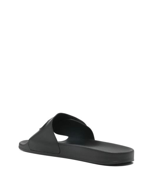 DIESEL Black Sa-Bloop Embossed Slides for men